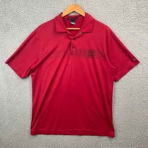Nike Tiger Woods Collection Mens Red Blade M Polo Shirt Dri-Fit Performance Golf